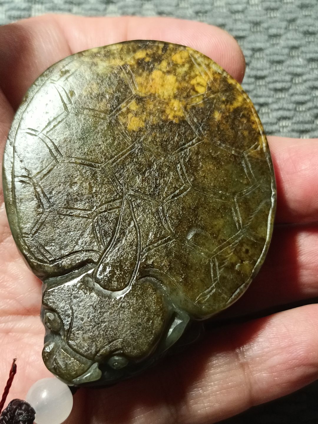 300元入,和田玉籽料雕龙龟手把件