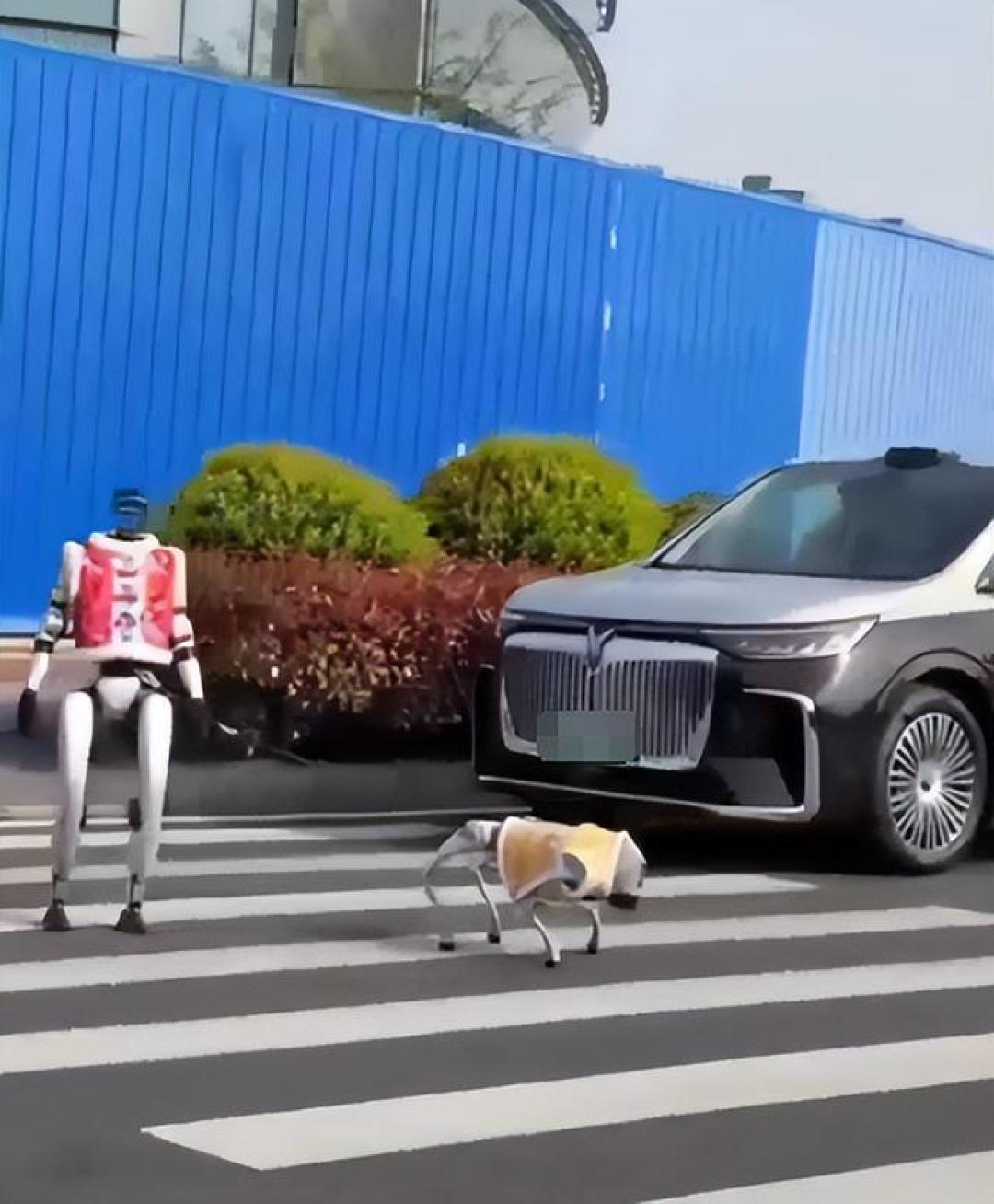 《当遛狗遇上赛博朋克:机器狗驮着未来穿行都市街巷》