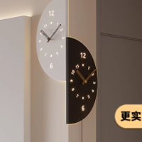 2025新款现代挂墙客厅拐角双面挂钟家用转角时钟餐厅静音钟表挂表