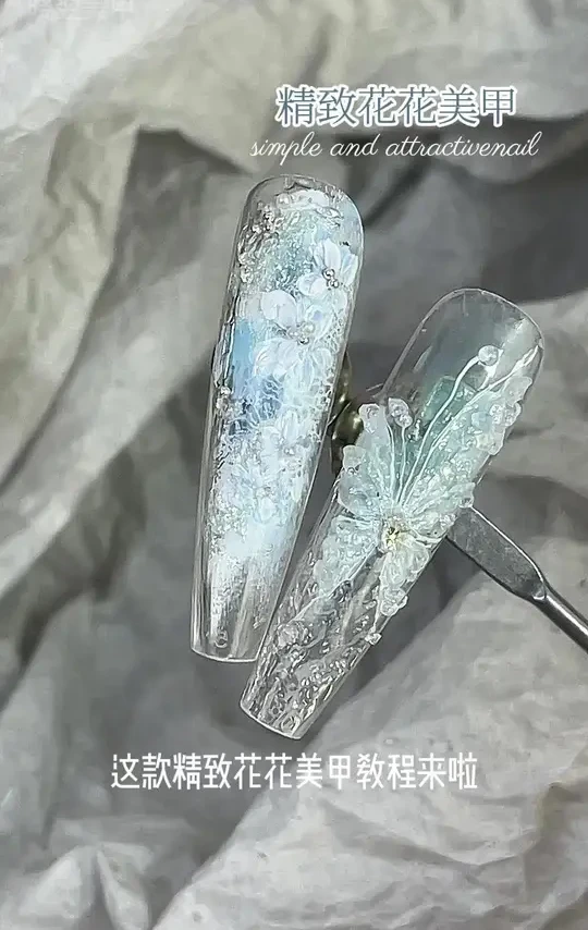 精致花花美甲款式教程来喽#美甲教程 #自学美甲#显白美甲#原创美甲 #超好看的美甲