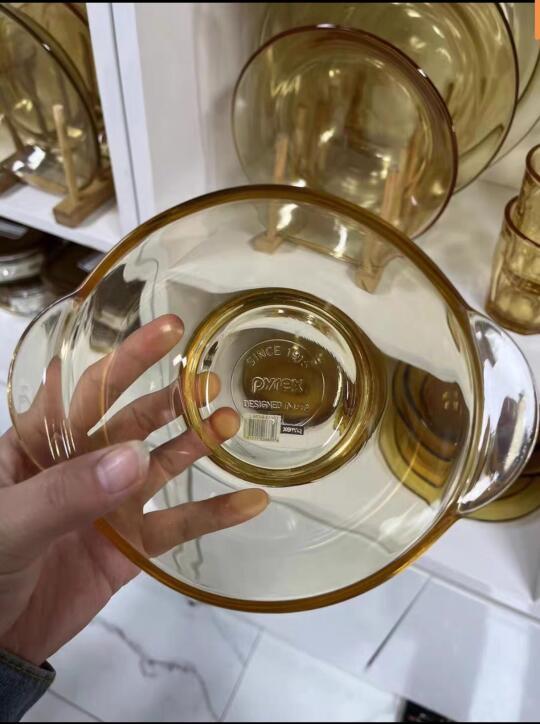 康宁百丽琥珀色双耳碗颜值真是太高了