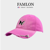 FAMLON 金属蝴蝶标鸭舌帽：2025 年夏日时尚新宠