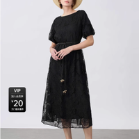 穿越时光的优雅——sdeer旗舰店圣迪奥复古泡泡短袖连衣长裙