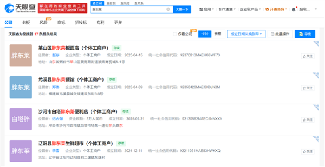胖都来还不够!“胖南来、胖西来、胖北来、胖东莱”商标都已被抢注