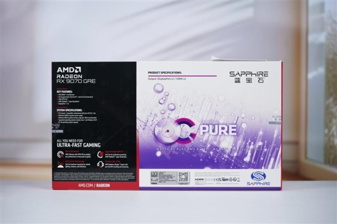 碾压RTX 5060 Ti!蓝宝石RX 9070 GRE GAMING OC 12GB DUAL显卡图赏