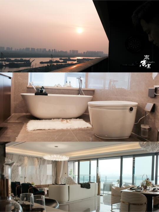设计师亲测 绝美江景视野+舒适宅家体验 提升宅家品质感的智能马桶🚽
	
作为家居设计师，很高兴能受邀参观长沙绿城桂满湘江，绝美江景，独到设计，特别是卫浴间的亮点——汉斯格雅智能马桶
	
🚽颜值：智能马