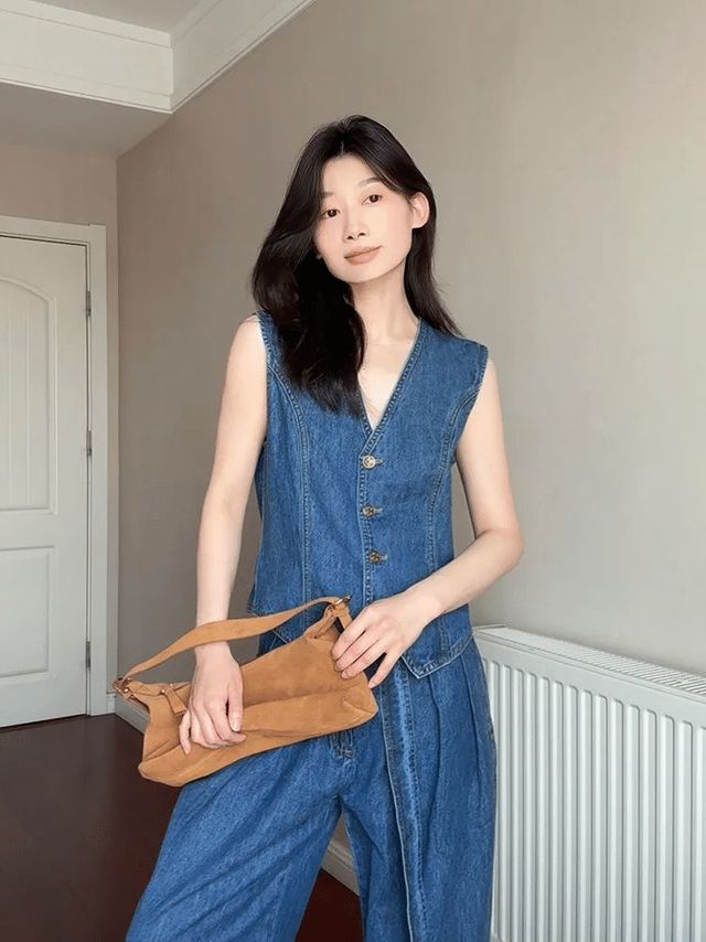 V领无袖上衣，凸显干练气质