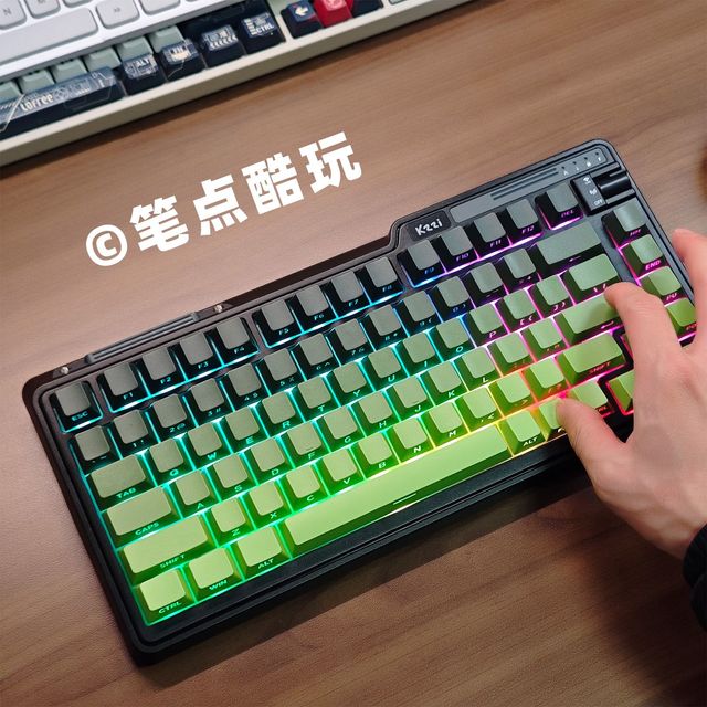 186入手：青提绿+82键+侧刻+三模无线，晒晒我的珂芝K75Lite键盘
