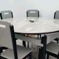 丰舍 餐桌 可变圆桌伸缩折叠实木岩板餐桌椅组合现代轻奢餐桌餐厅