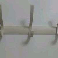 田园沐歌奶白毛巾架免打孔浴室壁挂卫生间