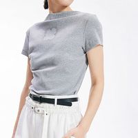 n'one 气质一字领正肩短袖t恤女夏2025新款修身百搭后背捏褶收腰