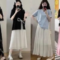 夏季女生半身群装遮胯显瘦穿搭