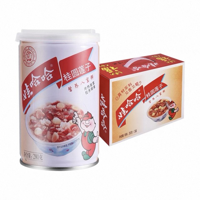 娃哈哈桂圆莲子八宝粥280g*12罐整箱装早餐即食休闲送礼佳品哇