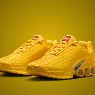 乐高 × Nike 首个联名系列曝光！Air Max Dn「香蕉黄」8 月发售，鞋盒还能当积木收纳盒？