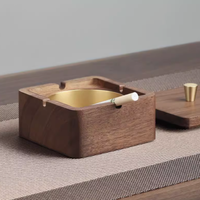 天工妙家居旗舰店——黄铜内胆烟灰缸：北美黑胡桃木的典雅之选