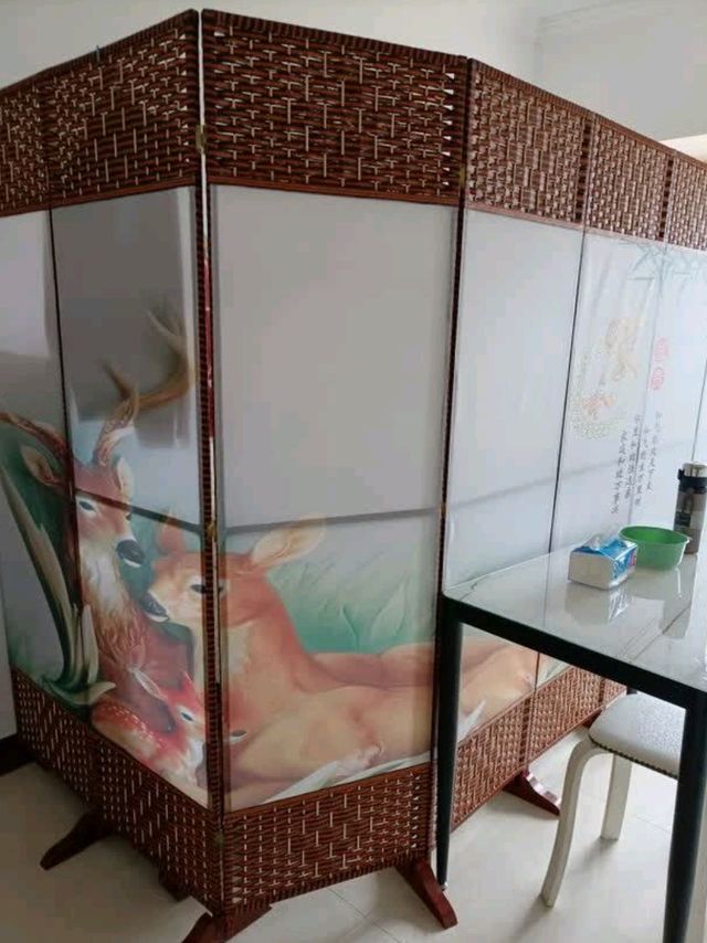 小户型玄关神器！钱柜布艺屏风，好看又实用