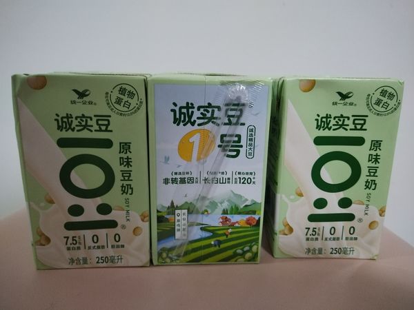 统一诚实豆原味豆奶250ml*6盒