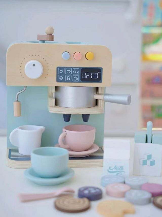 宝贝的第一台咖啡机☕｜北欧木质过家家玩具推荐！