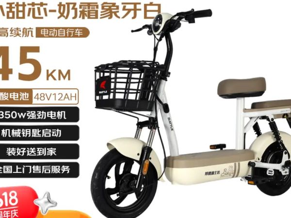 邦德富士达电动自行车小甜芯48v12ah铅酸续航45KM前后鼓刹6管
