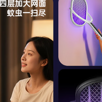 多功能充电式电蚊拍，紫光诱蚊，翻转设计，让你轻松驱赶蚊子！