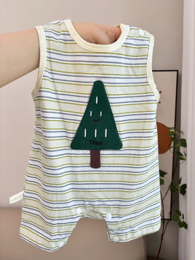 软fufu又凉快！宝宝的无袖连体衣真的太萌啦~