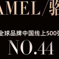 骆驼荣登“全球品牌中国线上500强”，排名前50！