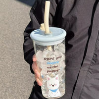 恒度旗舰店：萌趣小狗玻璃杯，高颜值与实用兼备