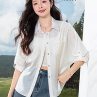 ☀️夏日白月光 | lagogo 翻领宽松中袖衬衫