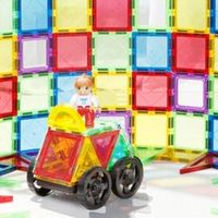 魔磁玩家磁力片100片+2辆小车，只要79！孩子玩得停不下来！