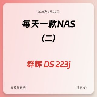 每天一款NAS二群晖DS223j