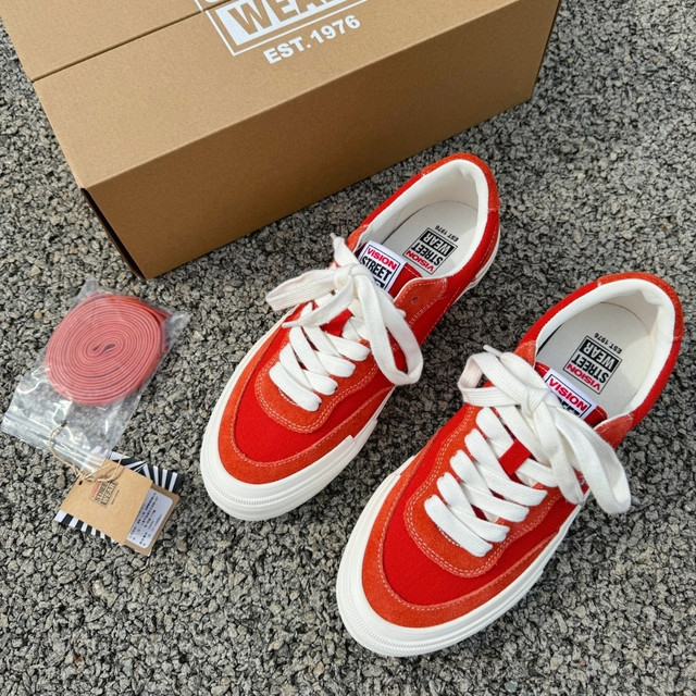 翻毛皮帆布滑板鞋：Vision Street Wear Flat Top 西柚色