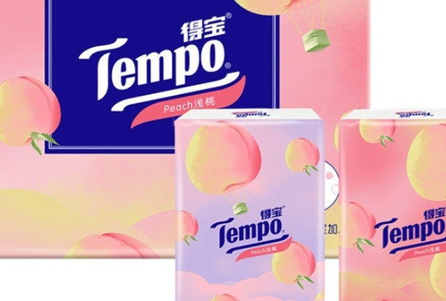 德宝甜心桃味手帕纸7张4层12包＊3条