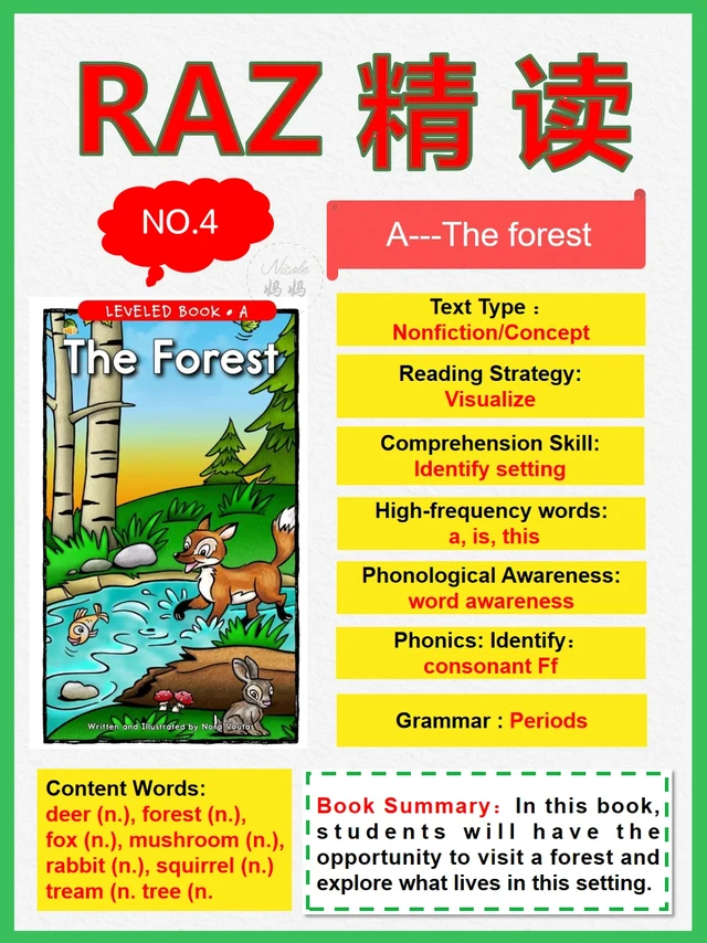 🔥🔥RAZ绘本精读 A级No.4 :The Forest