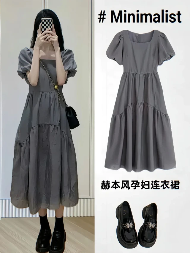 孕期OOTD｜法式赫本风孕妇连衣裙