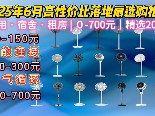 2025年6月高性价比落地扇徐娜够推荐!选择困难症优选风扇推荐!静音 | 智能 | 直流变频 | 美的 | 格力 | 小米 | 艾美特等多品牌横评对比