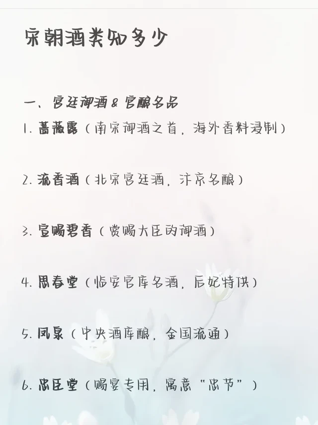 宋朝酒类知多少