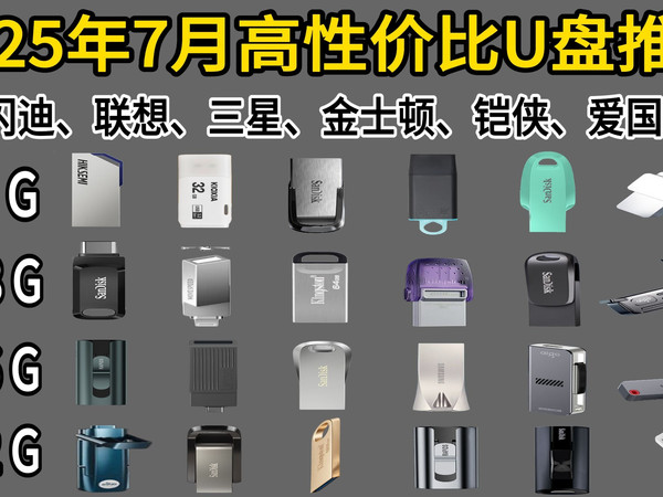 【建议收藏】U盘我只买高性价比的!2025年7月高性价比U盘推荐,剪辑师/学生党/商务用必看,高速度、大容量、安全性需求通通满足,涵盖三星/闪迪/爱国者等品牌