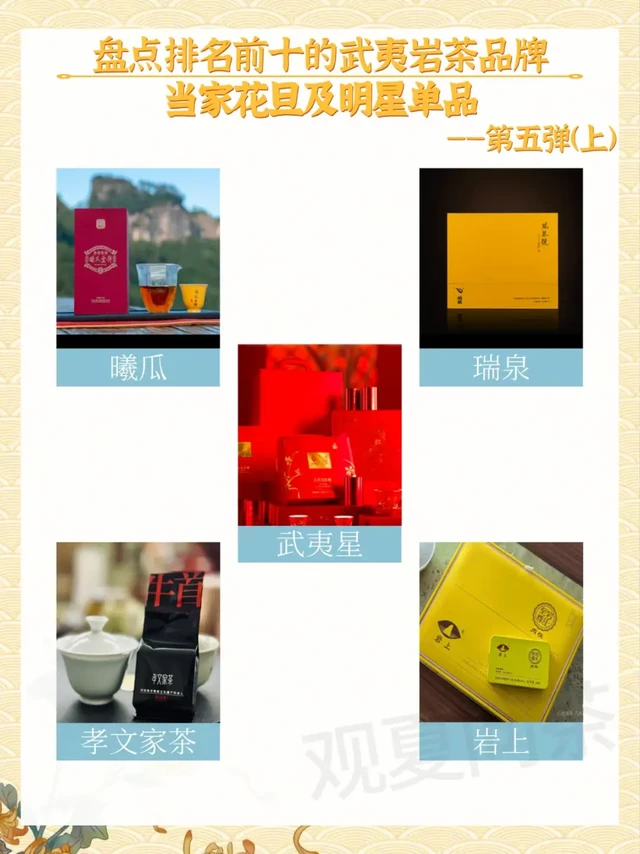 排名前十的岩茶品牌的当家花旦和明星产品上