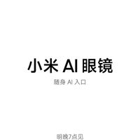 亓纪的想法 篇零：小米AI眼镜：面向下一代的个人智能设备