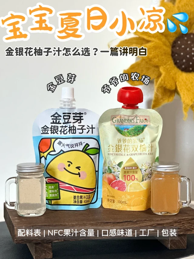 宝宝夏日小凉水怎么选?金银花柚子汁实力PK!