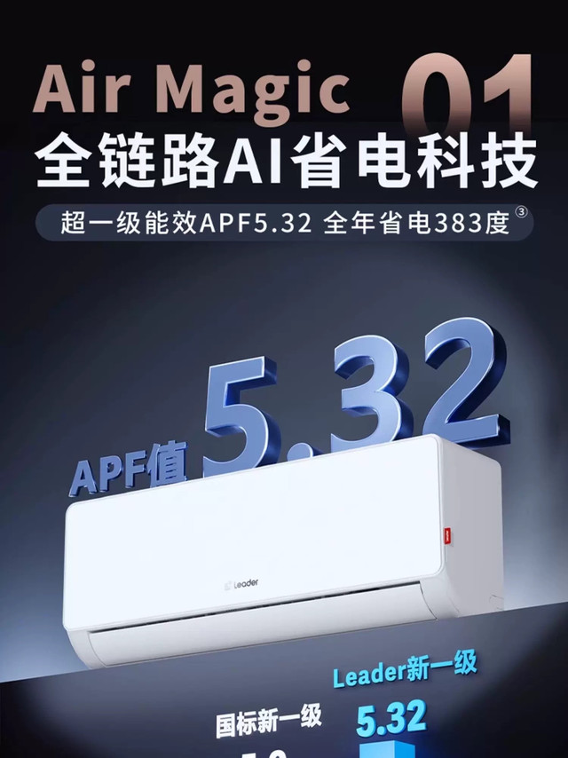 【超省电新品】海尔智家Leader统帅空调家用1.5匹新一级挂机35La