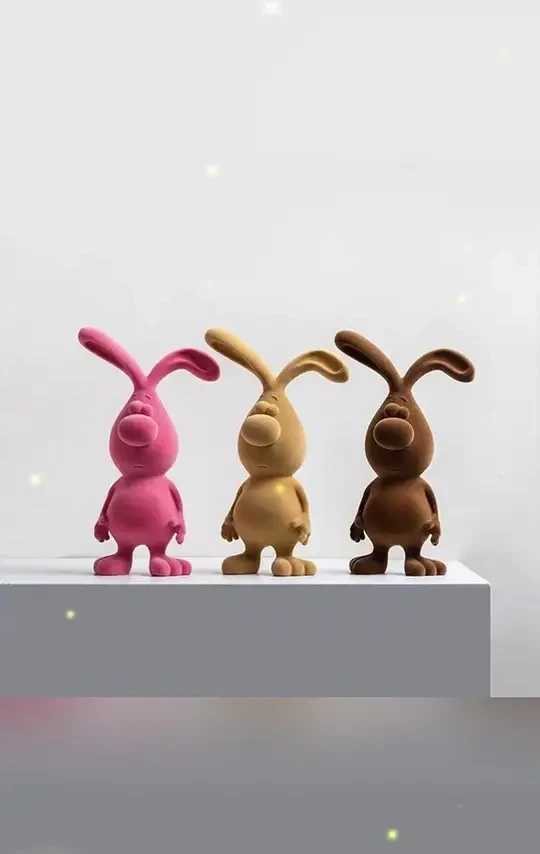 呆萌植绒高级兔子摆件家居饰品可爱动物情侣卧室创意简约摆设客厅#摆件 #家居饰品 #装饰品 #手办 #家居摆件