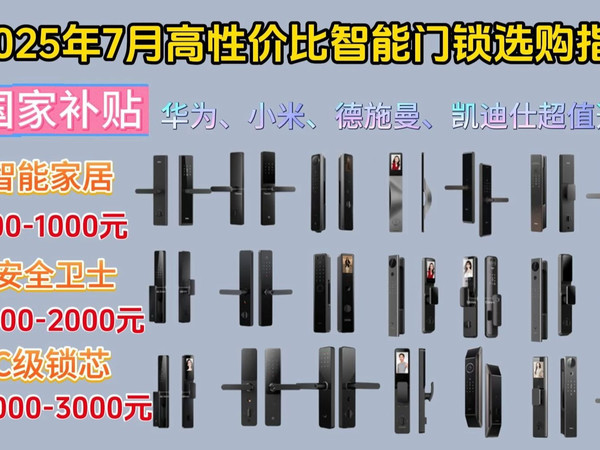【智能门锁闭眼入】2025年6-7月精选高性价比智能门锁推荐！盘点20款基础到高端国补家用智能门锁保姆级攻略，新手小白建议收藏，小米/德施曼/凯迪仕/鹿客等