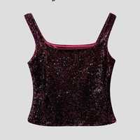 双色碰撞亮片星河：小冠军定制吊带背心，今夏辣妹的“高光战袍”