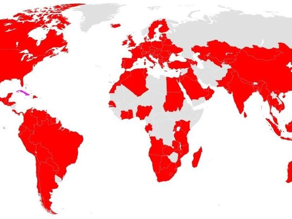 肯德基全球分布图，那些国家/地区没有KFC门店？