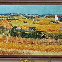 梵高《丰收》手绘临摹油画 印象斑斓美术馆级手工绘制
