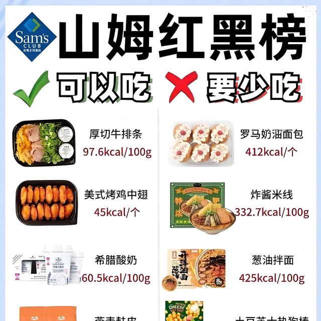 山姆超市减脂红黑榜单