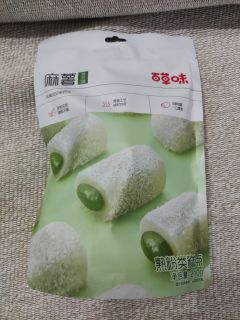 小零食，百草味抹茶味夹心麻薯