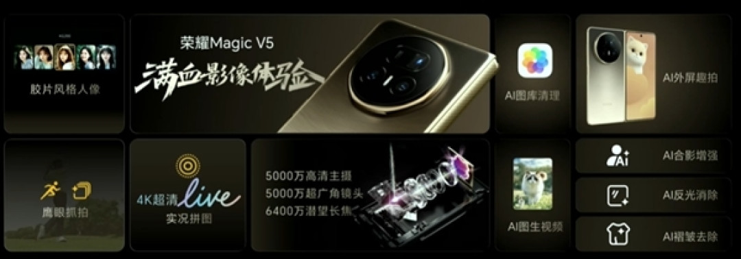 8.8mm/217g全球最轻薄!折叠机皇荣耀Magic V5发布