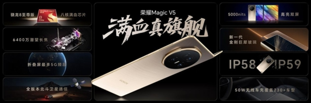 8大世界纪录!荣耀Magic V5再一次用创新打造折叠屏轻薄可靠性能天花板